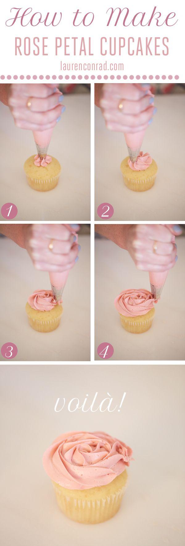 Wedding - Edible Obsession: How To Make Rose Cupcakes