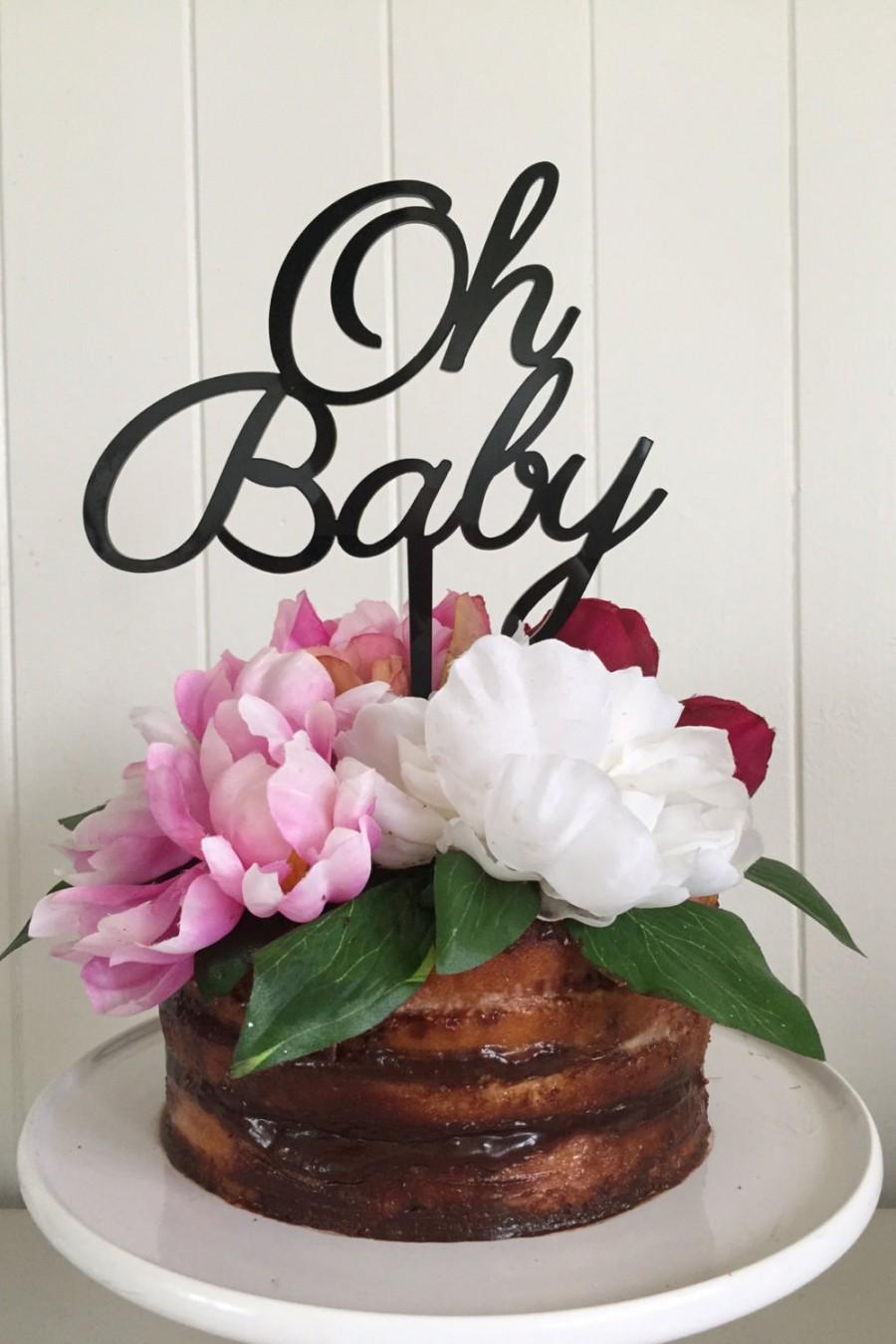 Hochzeit - Oh Baby Cake Topper