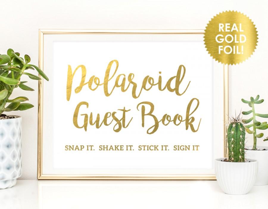 زفاف - Polaroid Guestbook Wedding Signs / Guest Book Wedding Signs / Polaroid Signs / Reception Signs in REAL FOIL / Photobooth / Peony Theme
