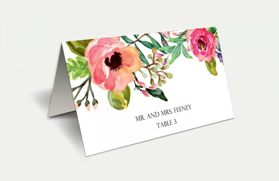 زفاف - Instant Download - DIY Printable Place Cards - Wedding Place cards Template- Isabella Editable Place Cards - PDF file