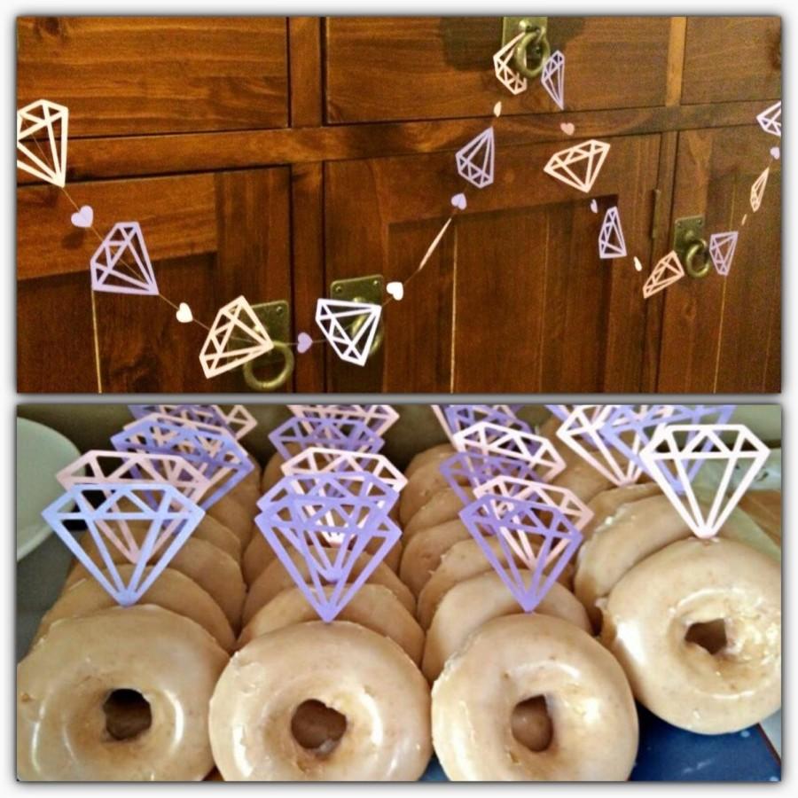 زفاف - Engagement Party decor - engagement decorations - bridal shower decoration - hens night - hens party - diamond donut topper