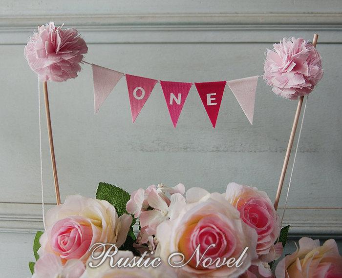 Mariage - 1st Birthday Cake Topper Bunting