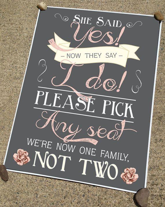 زفاف - Rustic Chalkboard-Style Wedding Ceremony Or Reception Sign In Any Size 