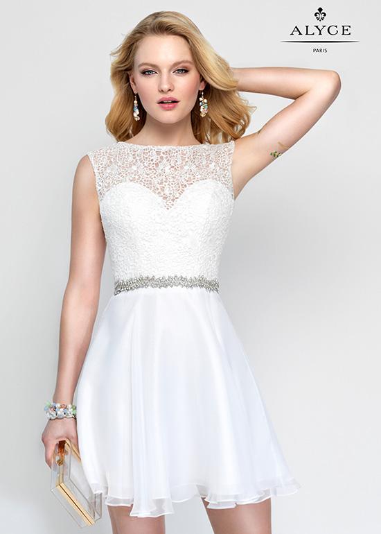 زفاف - Amazing White Chiffon Lace Sweetheart Keyhole Back Cocktail Dress