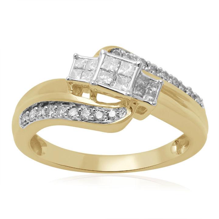 Свадьба - MODERN BRIDE 1/2 CT. T.W. Diamond 10K Yellow Gold Engagement Ring