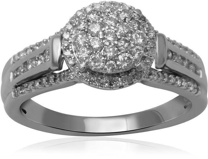 زفاف - MODERN BRIDE 1/2 CT. T.W. Diamond 10K White Gold Engagement Ring