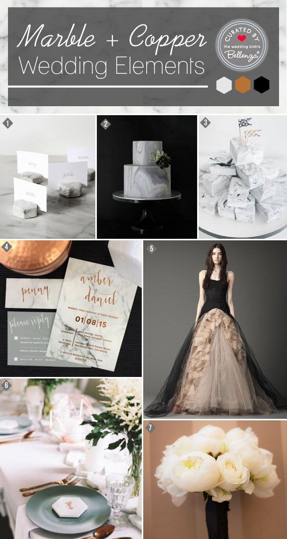 Свадьба - Marble Meets Black And Copper For A Modern Wedding!