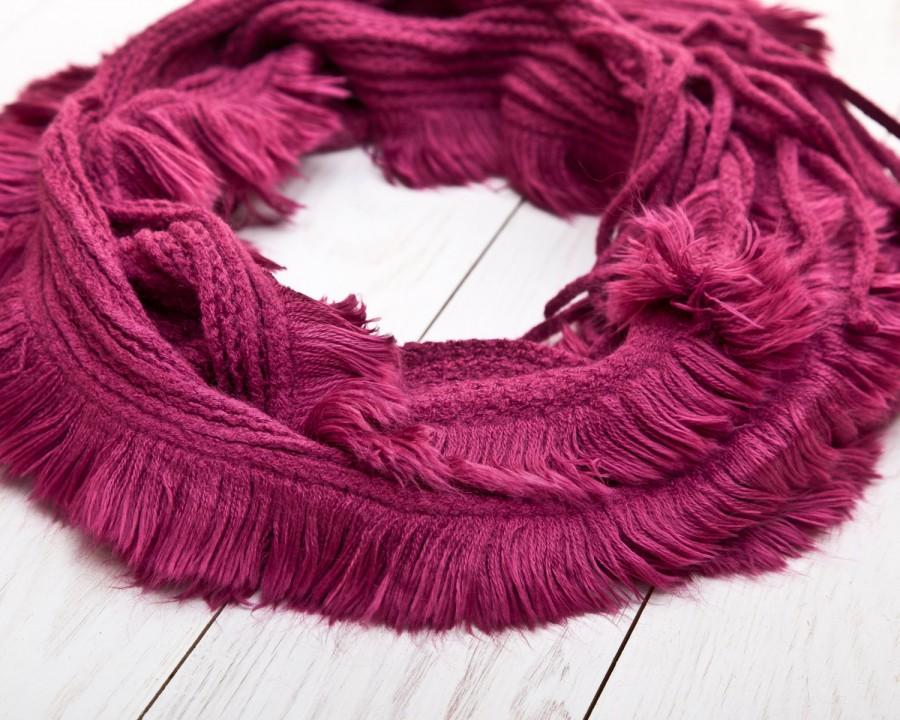 Mariage - Burgundy Scarf, Wine Large scarf, Crochet Scarf, valentines gift, Womens Accessories (004)