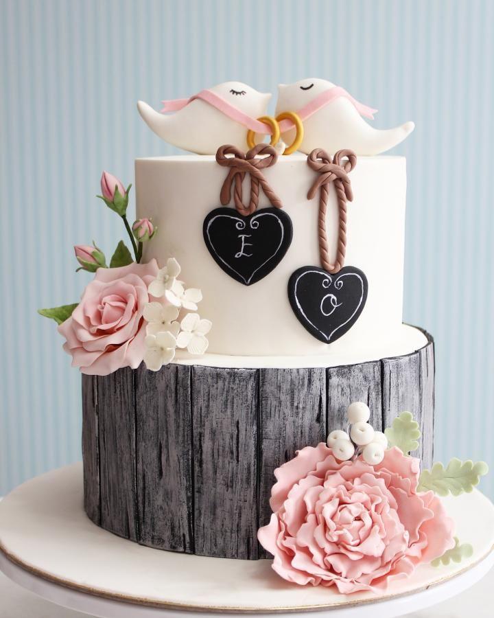 Mariage - Rustic Engagement Cake / Cupcake / Cookies