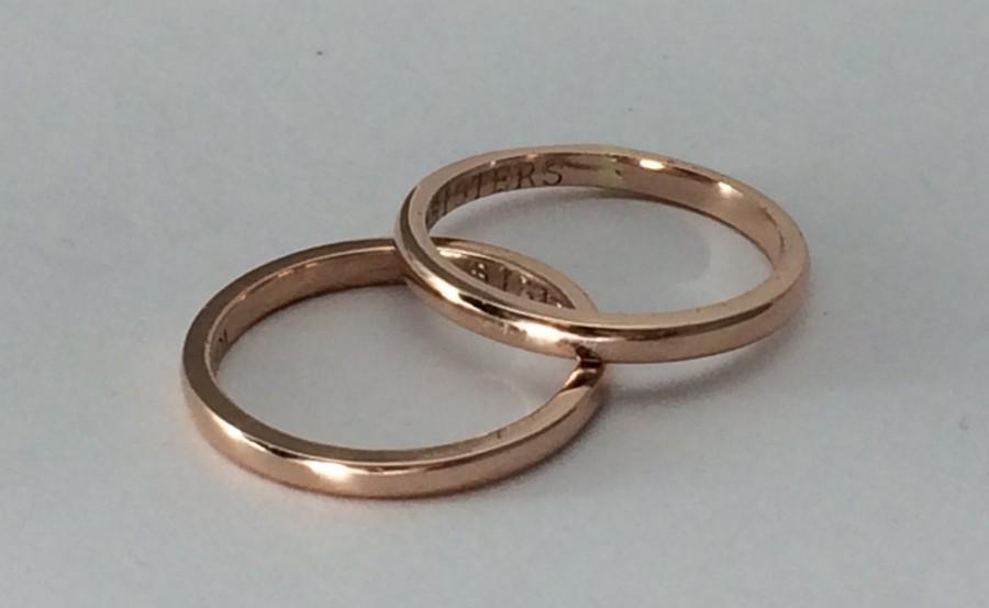 زفاف - ENGRAVED, ONE ring, 10kt gold, 12g rose or yellow gold ring, with engraving, up to sz 8