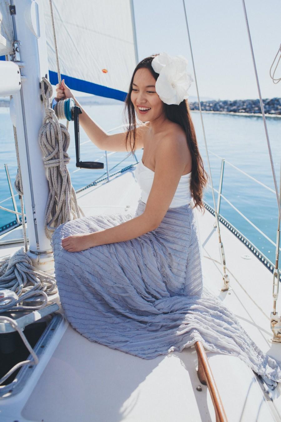 Свадьба - Mermaid's Tail Detachable Ruffle Train w/ attached Sash- Choose your fabrics- Wedding Gown to Reception