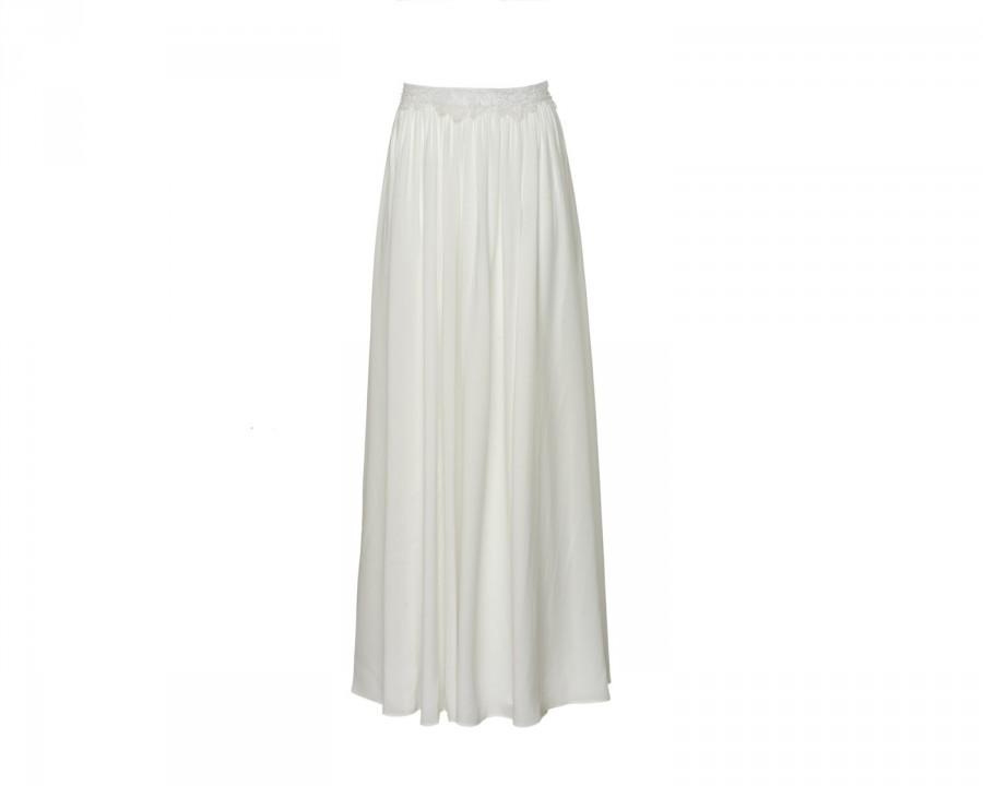 Hochzeit - Chiffon wedding skirt, Flowy wedding skirt, Two piece wedding dress, Lila Wedding Skirt
