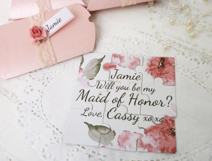 Wedding - Be my Мaid of Honor card Will You Be my bridesmaid proposal card Bridesmaid proposal Puzzle card Maid of Honor Invite
