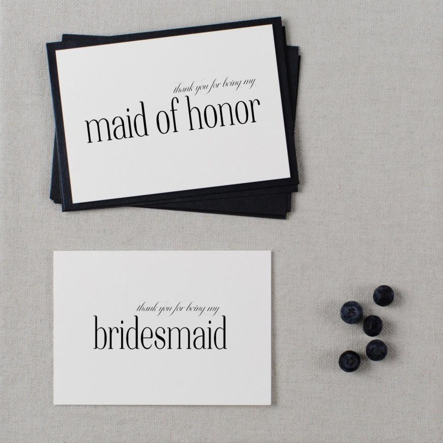 Hochzeit - 4 x Thank You For Being My Bridesmaid, Thank You Card Maid Of Honor, Bridesmaid Card, Maid Of Honour Card, Thank You Wedding Cards, K3