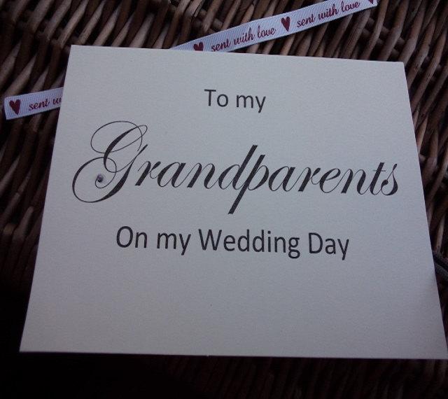 Hochzeit - To my Grandparents on my wedding day,  wedding card, Grandparent of the Bride or Groom Cards, wedding cards, on my wedding day