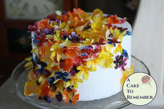 زفاف - 50 wafer paper flowers, edible flowers and decoration for cake decorating and cupcake decorating, wedding cake toppers, , rice paper flowers