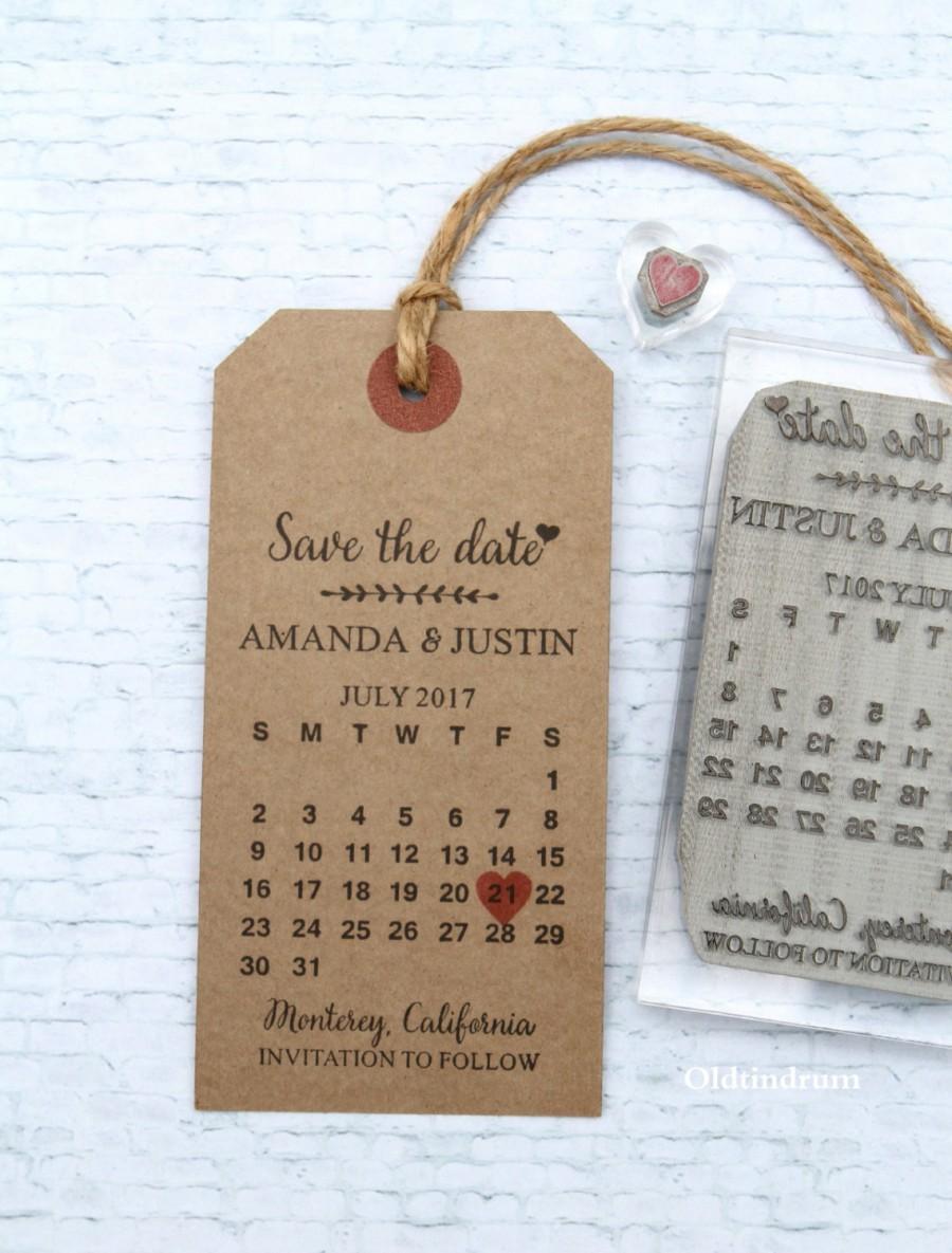 زفاف - Save the Date Calendar. UK rubber stamp. Wedding invitation.  Custom. Personalised