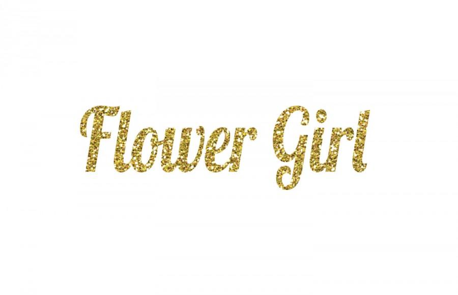 Mariage - Flower Girl Iron-On Vinyl Heat Transferl - Glitter Iron-On - 5 Colors -  DIY Flower Girl Shirt - DIY Bridal Party Shirt- DIY Flower Girl