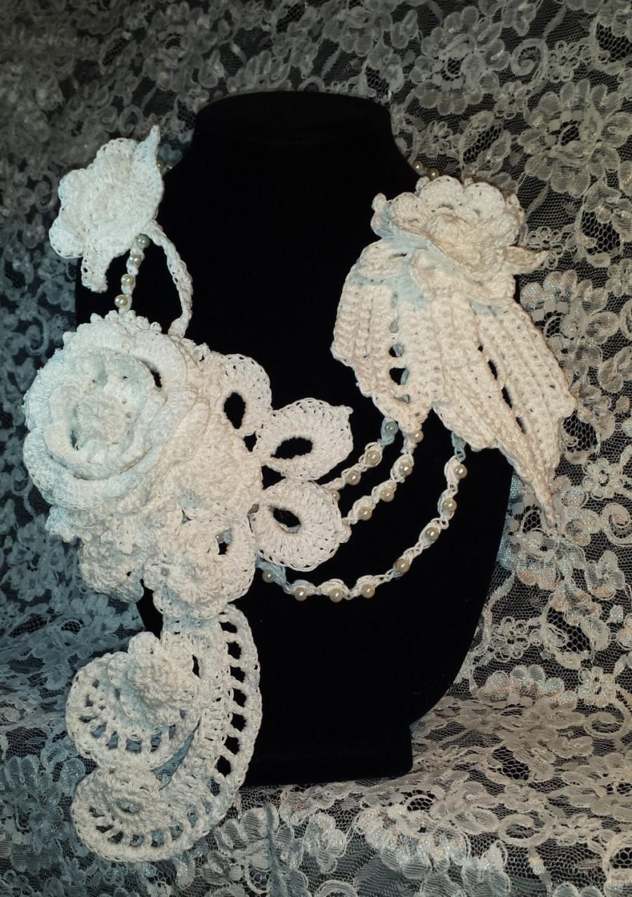 زفاف - The Ultimate Irish Rose and Pearls Wedding Necklace