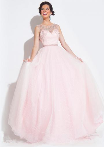 Mariage - Straps Crystals Pink Lilac Blue Tulle Sleeveless Ruched Floor Length