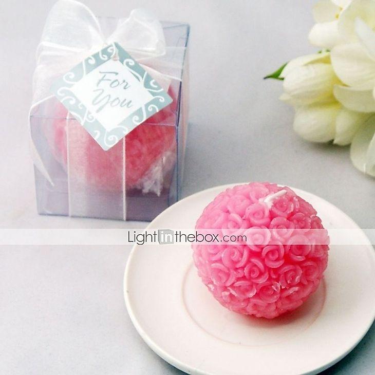 Wedding - Recipient Gifts - 1Box/Set - Bridesmaids Pink Rose Ball Candles Favors (6.5 x 6.5 x 6.5 cm/box) Cake Decorating