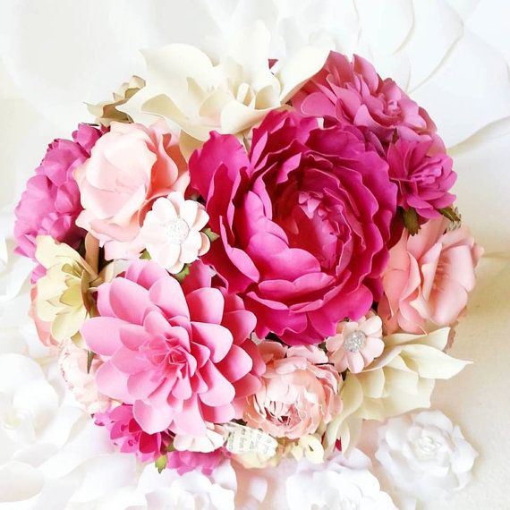 Свадьба - For The Love Of Pink - Paper Bouquet - Customize Your Style And Colors - Made To Order
