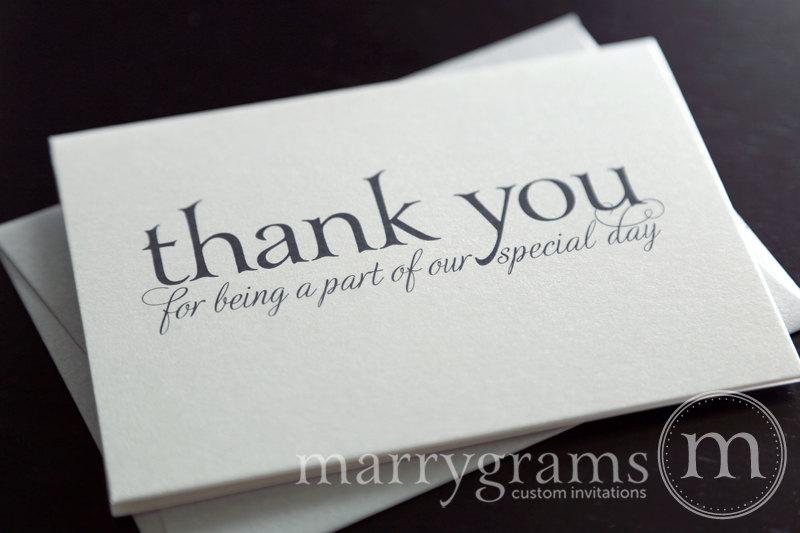 Hochzeit - Wedding Thank You Note Card Set -Misc. Thank You for Being a Part of Our Special Day Vendor, Florist, Caterer (Set of 5) CS08