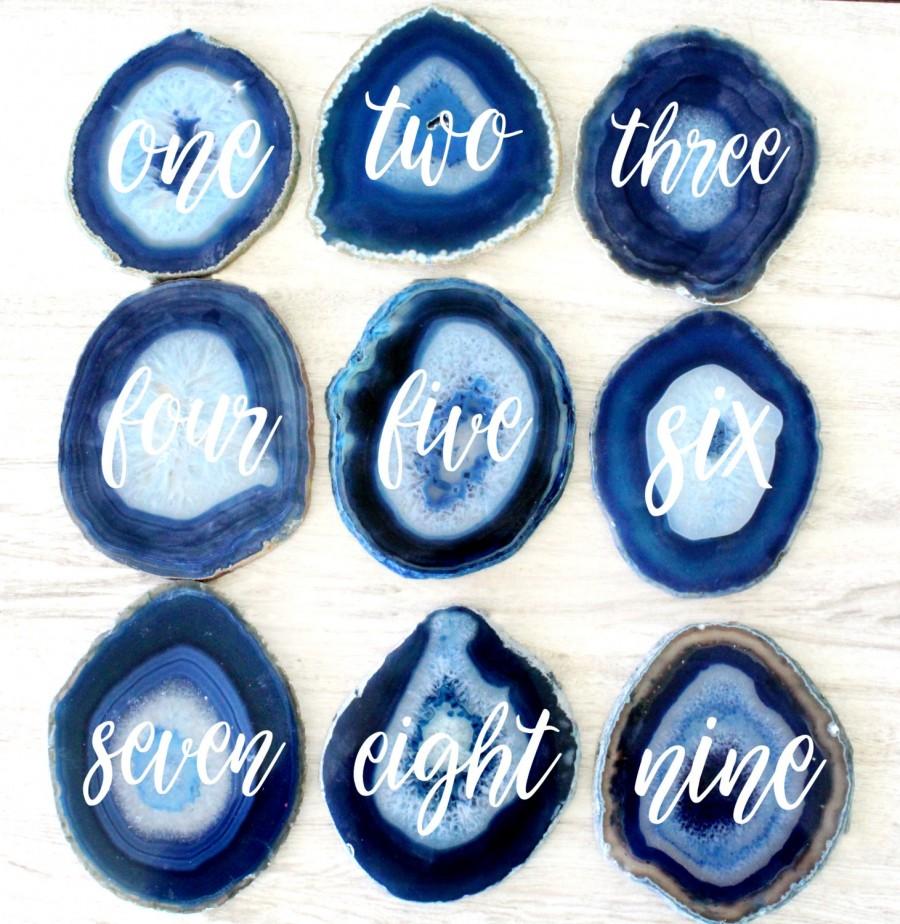 Mariage - Table Numbers - Wedding Table Numbers - Agate Table Numbers - Geode Wedding Numbers - Boho Wedding Table Numbers -