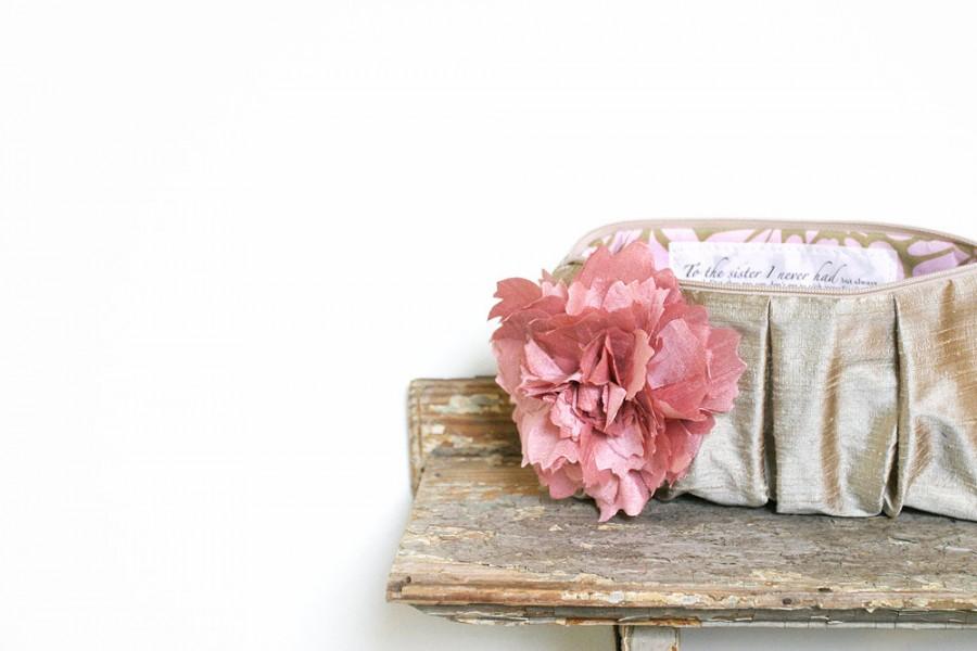 Mariage - Blush Pink bridesmaid clutch, Wedding gift idea