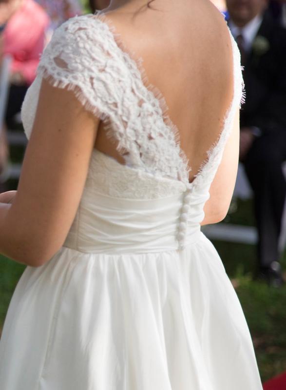 Wedding - H1541 customize designer simple taffeta wedding dress with pockets
