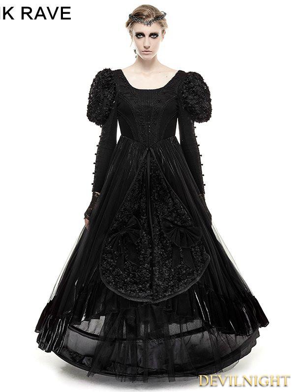 Hochzeit - Black Big Swing Gothic Long Dress