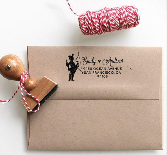 Mariage - Custom Cupid Address Stamp for weddings, return address stamping and customized gift for holidays, housewarming