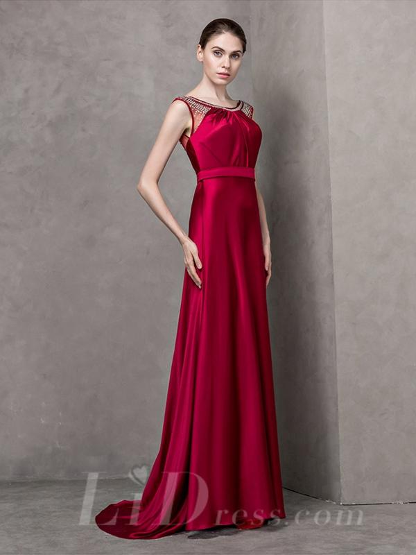 Mariage - Bateau Neckline Long Evening Dress