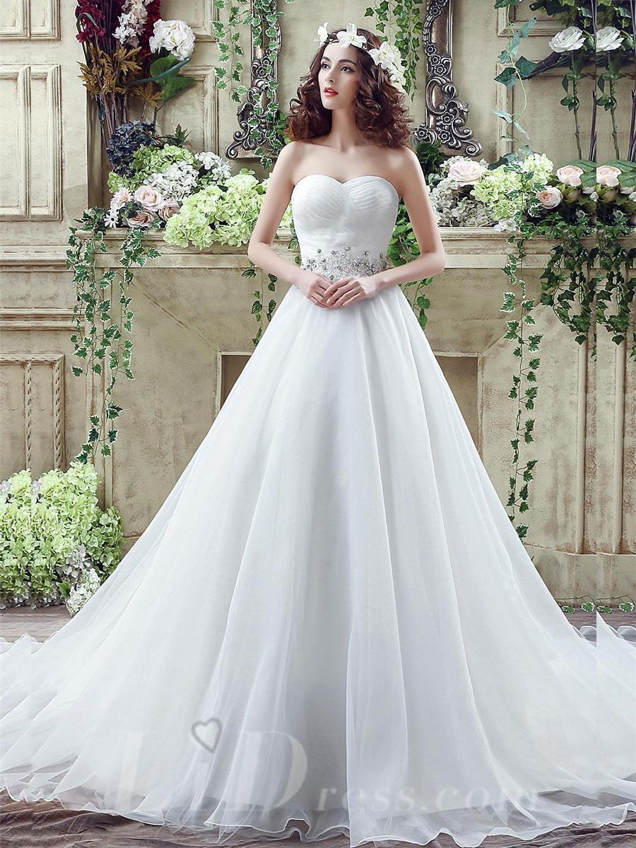 Wedding - Chic White Sweetheart Beadings 2016 Wedding Dress Court Train Lace-up