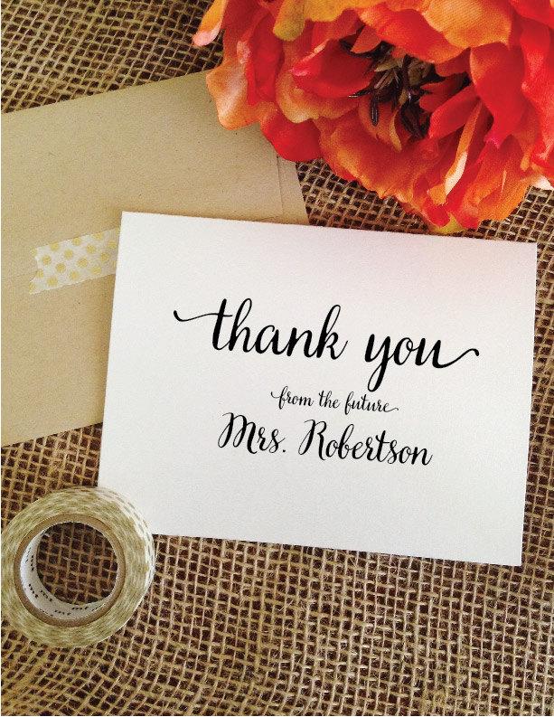 Hochzeit - Bridal Shower cards wedding Thank You Card Personalized Wedding Cards Thank Yous From the Future Mrs card Thank you