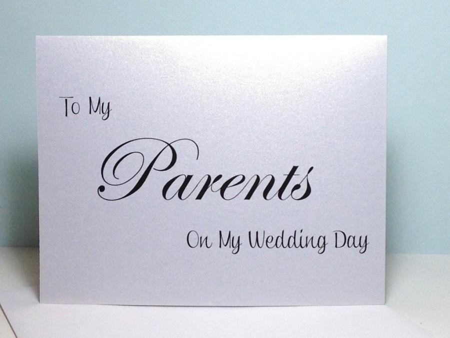 Hochzeit - To My Parents on My Wedding Day Thank You Card, Wedding Day Card, Parents, Mom and Dad Card, Wedding, Thank You Mom and Dad