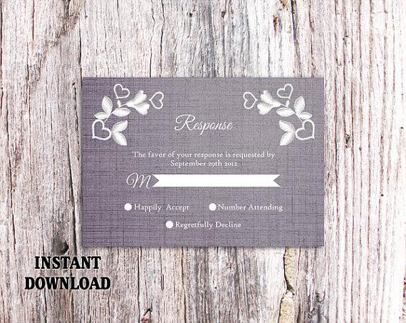 Свадьба - DIY Lace Wedding RSVP Template Editable Word File Instant Download Blue Rsvp Template Printable Vintage Rsvp Floral RSVP Card Rustic Rsvp