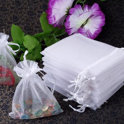 Mariage - 60 X Organza Drawstring Jewellery Gift Bag Pouch White P788