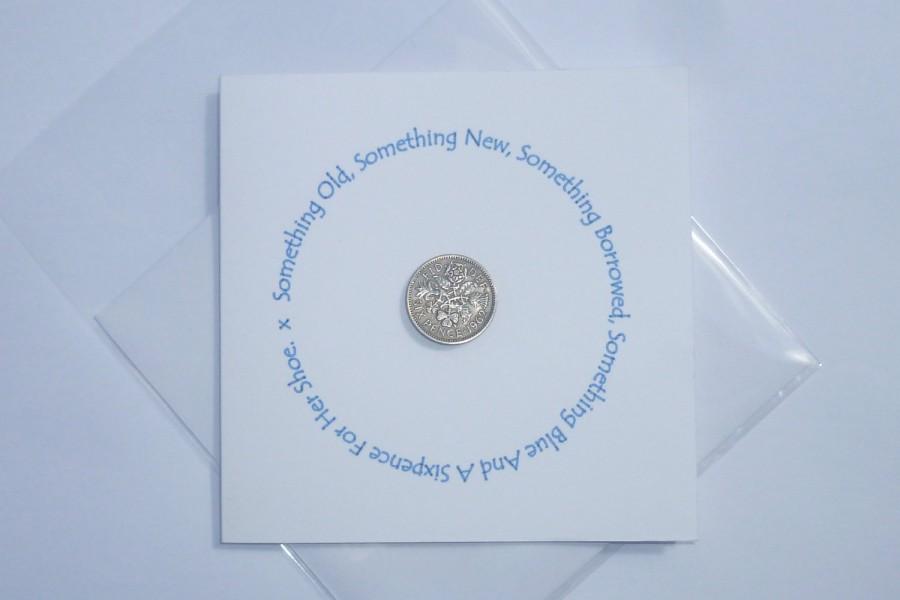 Wedding - Sixpence Wedding Card / Gift for the Bride. Bridal Shower Card / Gift for Wedding. British Sixpence Card for luck.