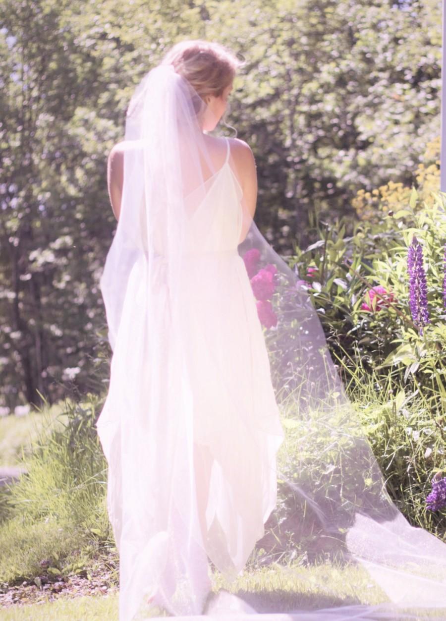 Свадьба - Simple tulle veil, boho wedding veil, ready to ship