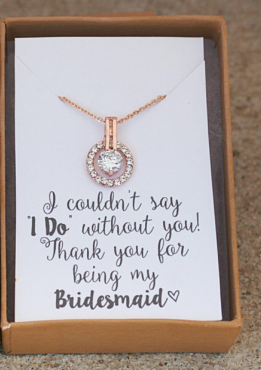 Hochzeit - Bridesmaid necklace,Bridesmaid Gift,personalized wedding,Rose Gold necklace,Maid of Honor Gift,Rustic Wedding,will you be my bridesmaid