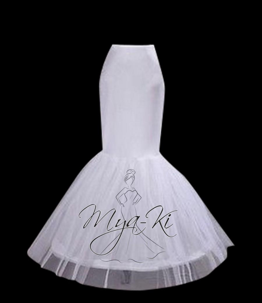 زفاف - Bridal Prom mermaid Petticoat 1 hoop underskirt Slip skirt WHITE