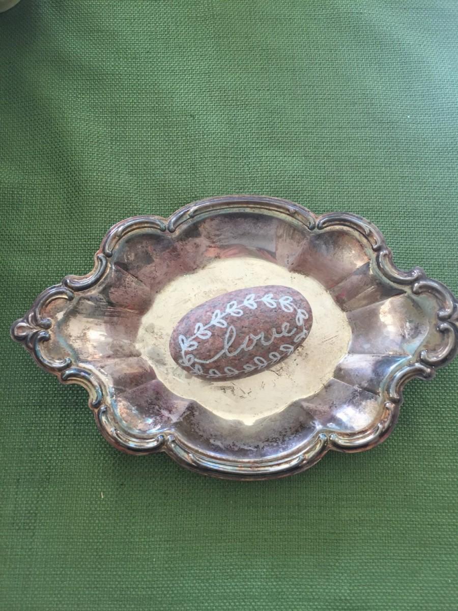 Mariage - Vintage Shabby Retro Silverplate oval serving tray