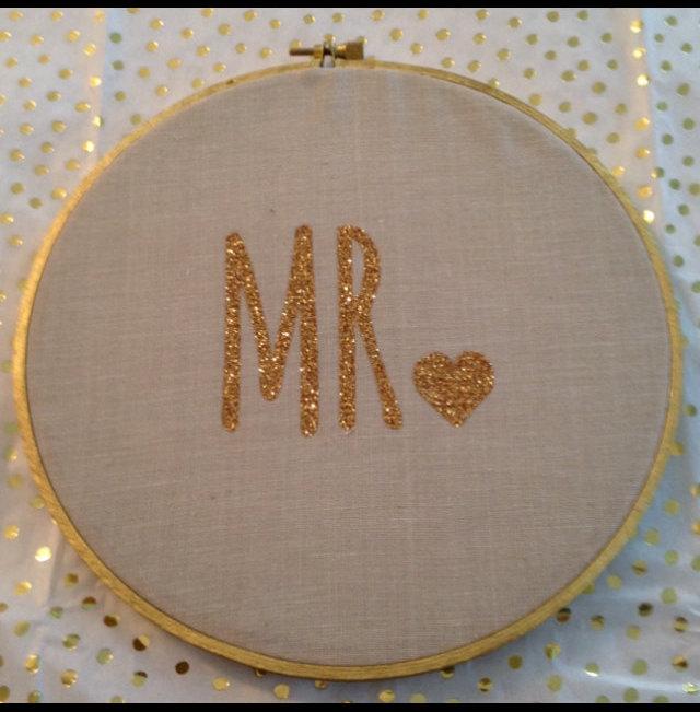 Wedding - Mr & Mrs Wedding sign, Bride Groom, Rustic beige, Gold Glitter decor, Bridal shower centerpiece, Anniversary dinner, Gay Lesbian Union party