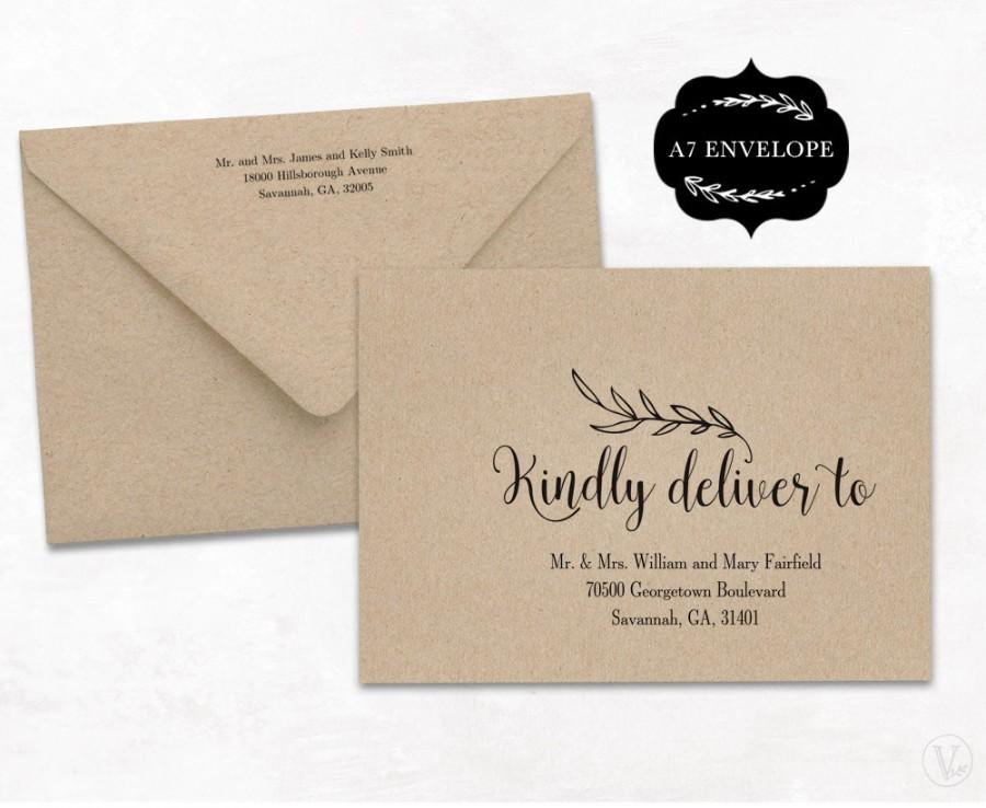 Свадьба - Wedding Envelope Template, Printable Wedding Envelope Template, A7 Envelope Size, WE001