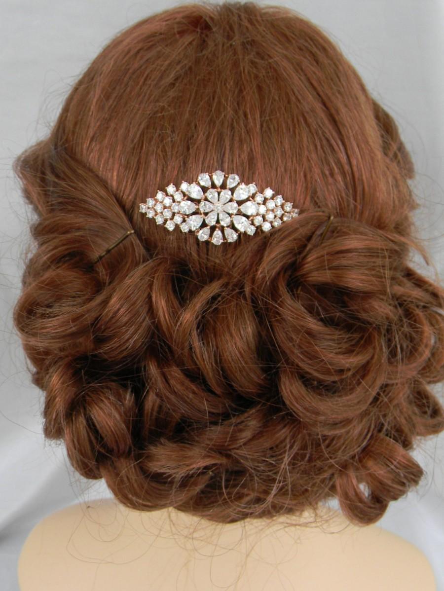 Wedding - Rose Gold Bridal Hair Comb, Silver, Gold Wedding Tiara, Crystal Hair Comb, Crystal Tiara,  Breyton Hair Comb