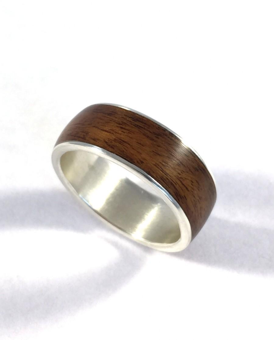 زفاف - mens wedding band, wood ring, wood wedding band, wooden ring, mens wood wedding band, Santos Rosewood,wooden ring,wood and metal ring,