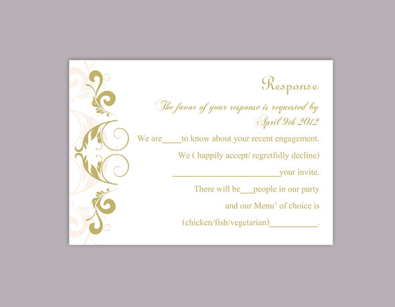 Wedding - DIY Wedding RSVP Template Editable Word File Instant Download Rsvp Template Printable RSVP Cards Green Rsvp Card Elegant Rsvp Card