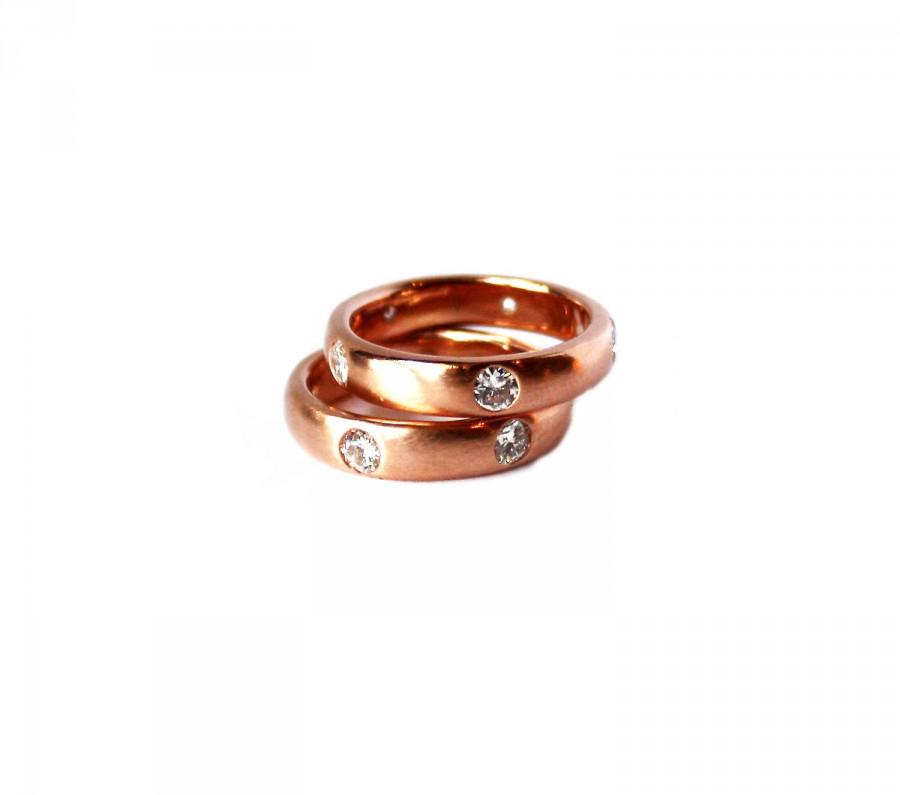 Mariage - Rose Gold Diamond Sprinkle Band- Ready to Ship