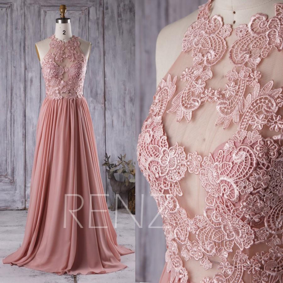 dusty rose floor length dress